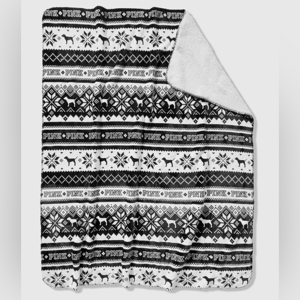 Victoria's Secret PINK Black and White Blanket